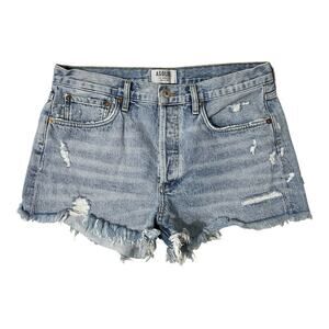 AGOLDE Parker Denim Jean Shorts Size 29 Women Distressed Blue Raw Hem